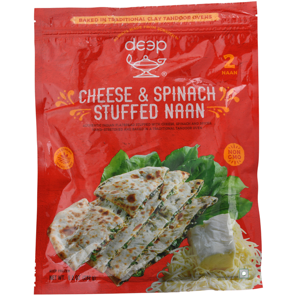 Deep Cheese & Spinach Stuffed Naan