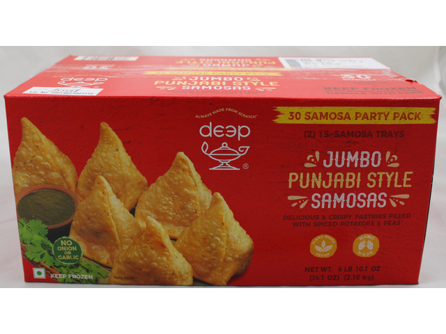 Jumbo Punjabi Style Samosas (30 pieces) (4.6lb)