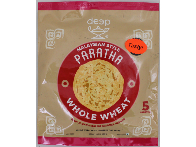 Malaysian Style Whole Wheat Paratha (5 pieces) (14.1oz)