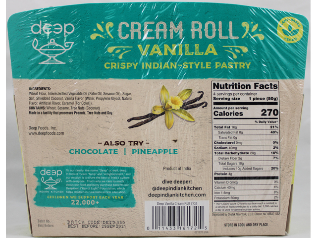 Cream Rolls-Vanilla 4 Piece (7oz)