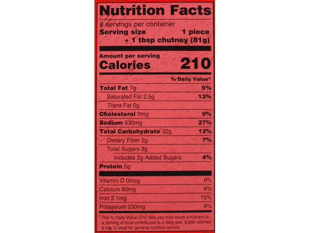 Jumbo Punjabi Style Samosa (8 pieces) (22.8oz)