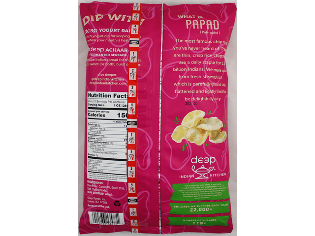 Green Chilli  Papad Chips 3.5oz