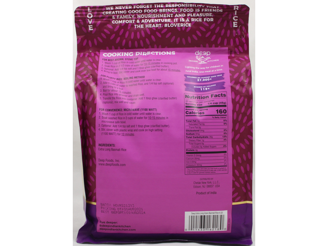 Extra Long Grain Basmati Rice 4 LB