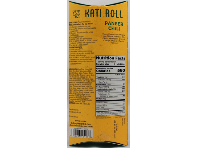 Kati Roll Paneer Chilli 7 Oz