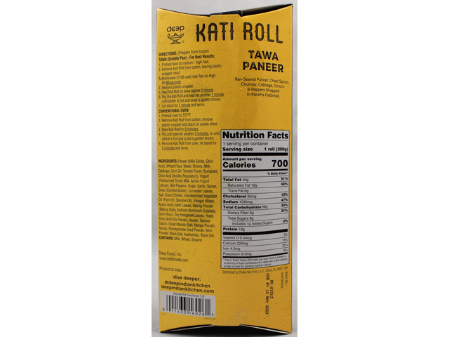 Kati Roll Tawa Paneer 7oz