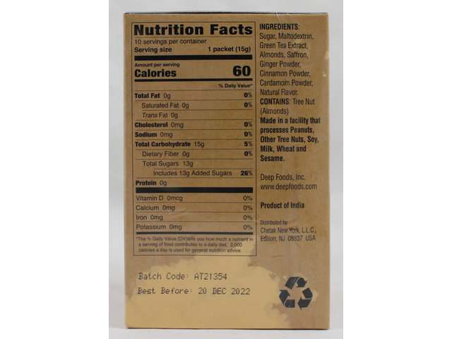 Kashmiri Kahwa Green Tea Blend (10 packets) (5.3 oz)