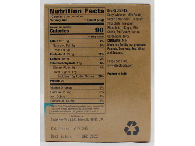 Chai Latte Mix - Cardamom (10 packets) (7.8oz)