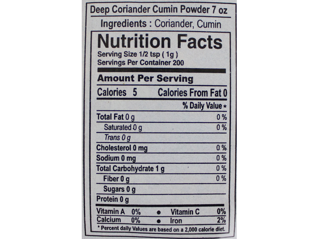 Coriander & Cumin Powder 7 oz.
