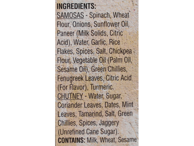 Spinach Paneer Samosas (6 pieces) (12oz)