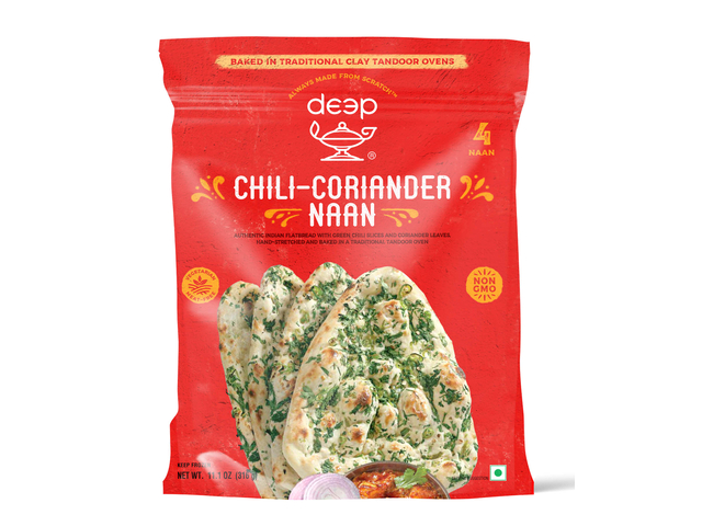 Chili-Coriander Naan (4 pieces) (11.1oz)