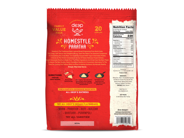 Homestyle Paratha Family Pack (20 pieces) (46oz)