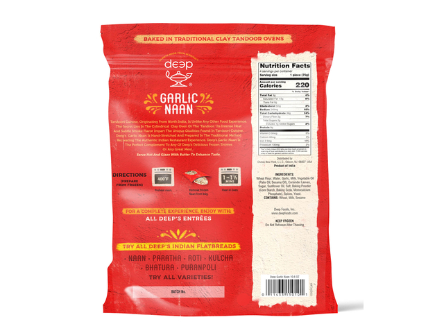 Garlic Naan (4 pieces) (12oz)