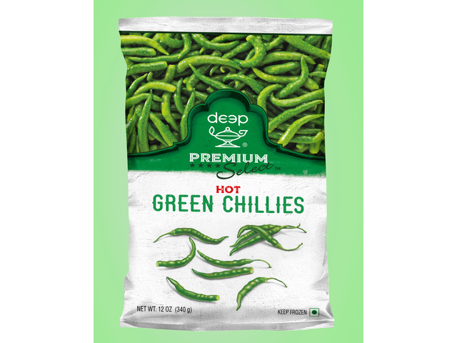 Green Chillies Hot (12oz)