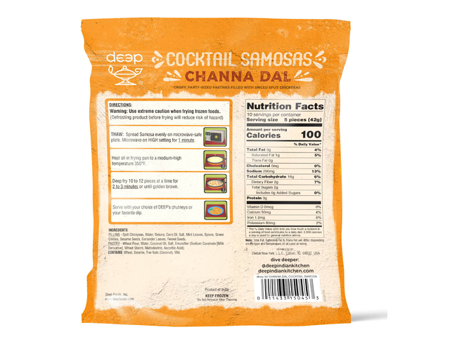 Cocktail Samosas-Channa (50 pieces) (15oz)