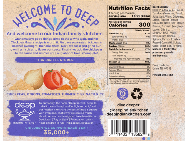 Chickpea Masala W/SpinachRice 9 oz